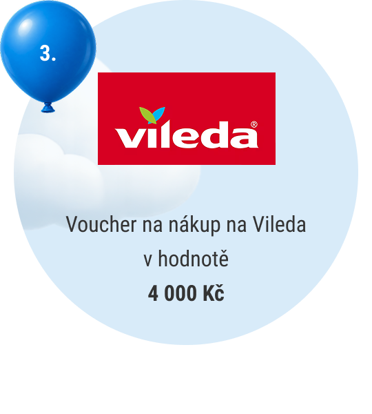 3. místo — voucher na nákup na Vileda v hodnotě 4 000 Kč