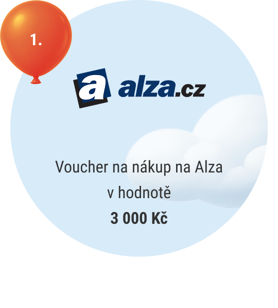 1. místo — voucher na nákup v Alza v hodnotě 3 000 Kč