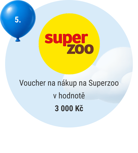 5. místo — voucher na nákup na Superzoo v hodnotě 3 000 Kč