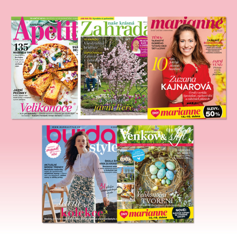 Obrázek - Zvýhodněné půlroční předplatné časopisu Apetit, Burda style, Naše krásná zahrada, Marianne a Marianne venkov a styl