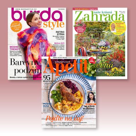 Obrázek - Sleva na předplatné časopisu Apetit, Naše krásná zahrada a Burda Style